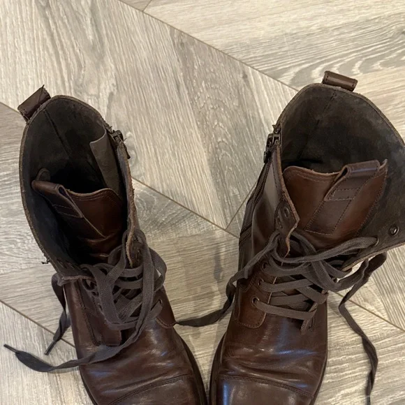 John Varvatos Brown Leather Boots - Picture 4 of 9